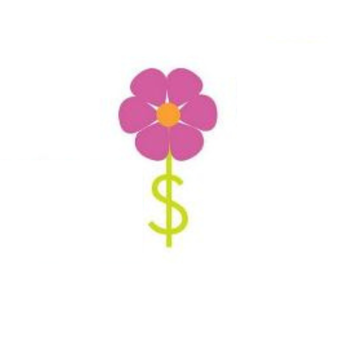 Annapolis Valley Frugal Moms Logo: Flower with dollar sign stem